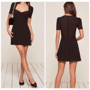 Reformation Selena Dress Black